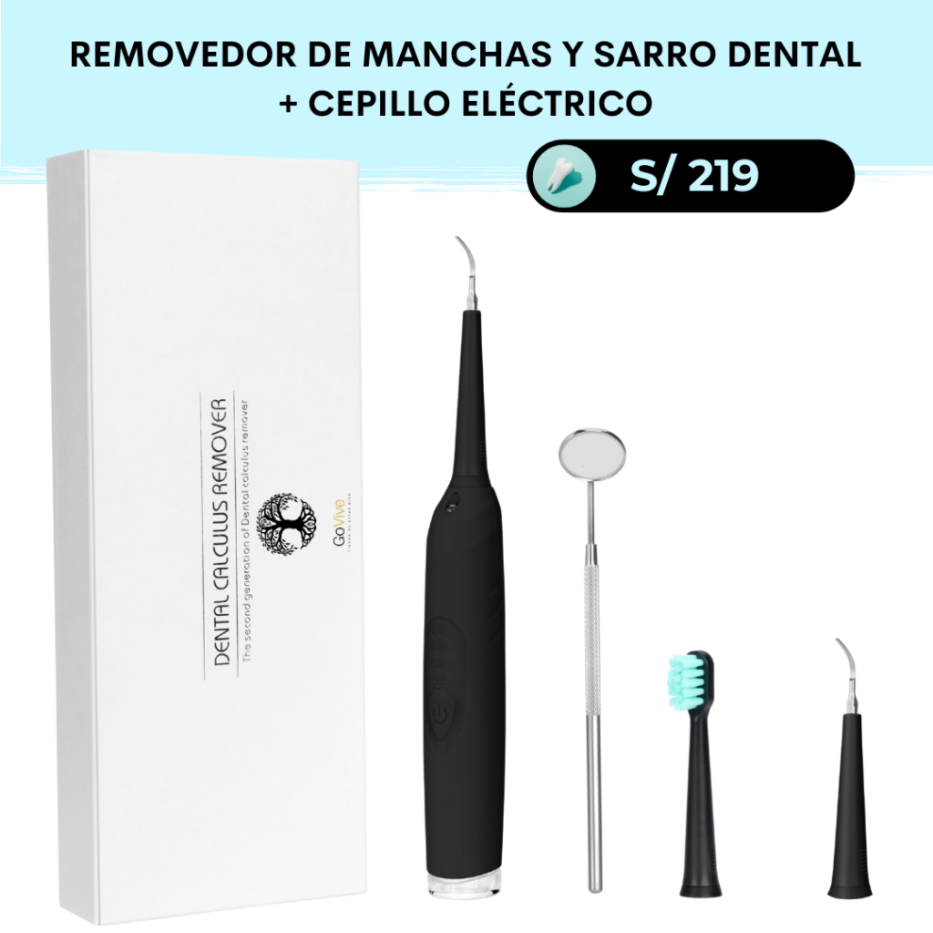 Removedor con Ultrasonido de Manchas y Sarro Dental + Cepillo Eléctrico