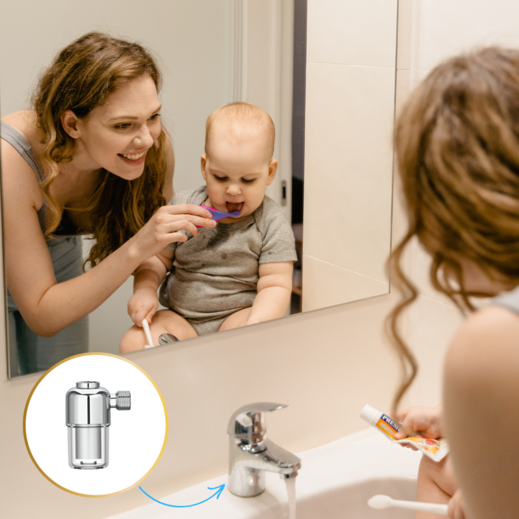 Filtro Purificador de agua para ducha y lavabo de rostro y dientes
