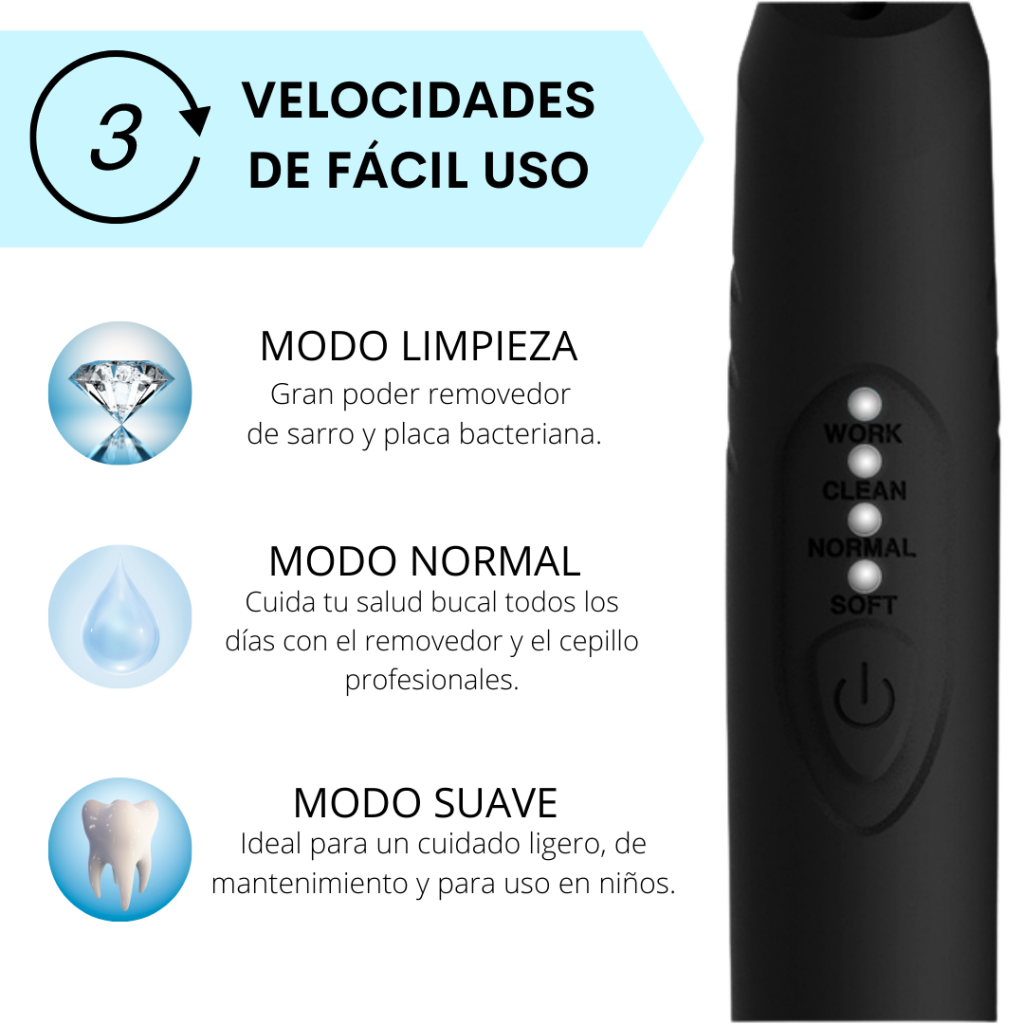Removedor con Ultrasonido de Manchas y Sarro Dental + Cepillo Eléctrico